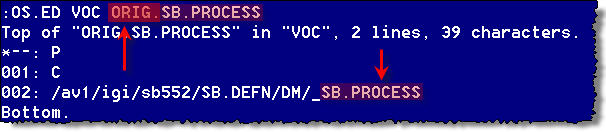 VOC ORIG.SB.PROCESS